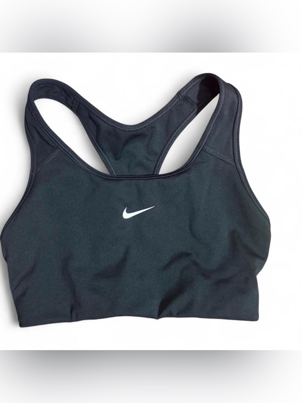 Nike Black Racerback Sports Bra with White Swoosh